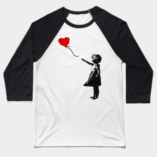 Low Poly Banksy Ballon Girl Baseball T-Shirt